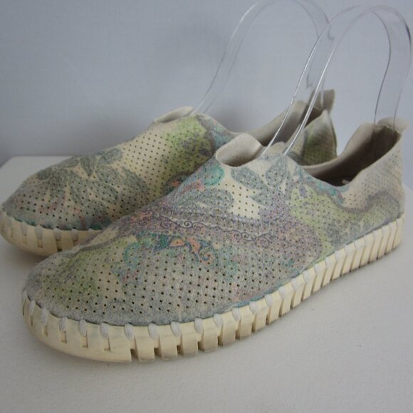 Ilse Jacobsen Womens 8.5 - 9 Shoes Sage Green Floral Tulip 139 Slip On Floral 39 - Picture 1 of 15